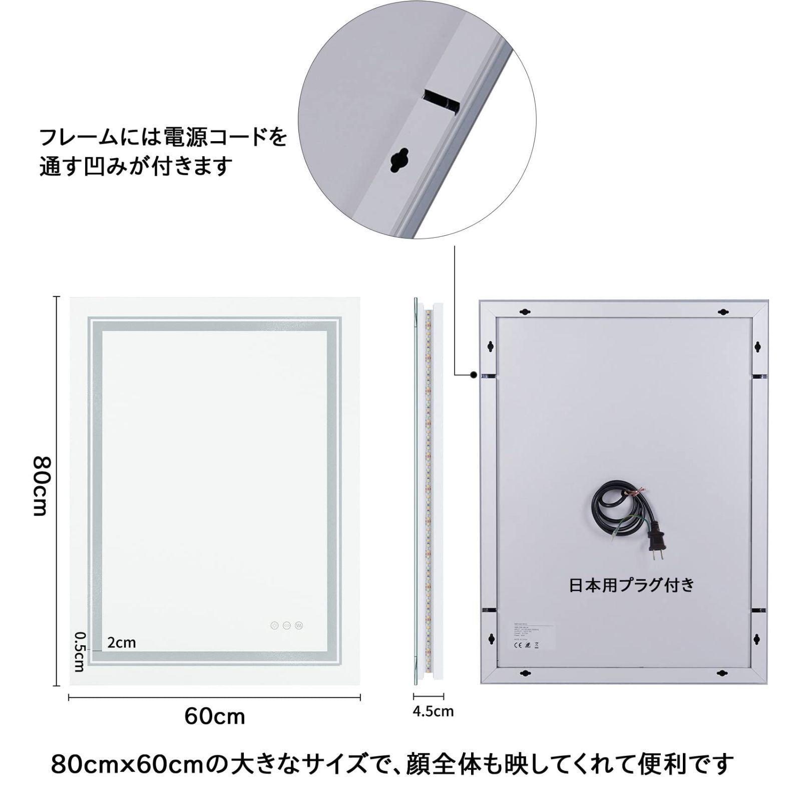 新品】ゴールド 壁掛け 姿見ミラー 全身鏡 40x145cm 防災 地震対策