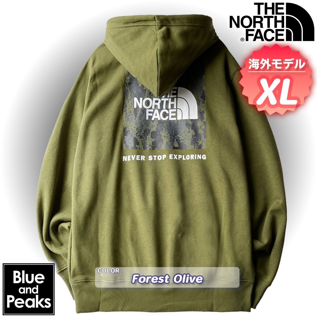 THE NORTH FACE パーカー BOX NSE Hoodie， カラー；ForestOlive， サイズ；XL