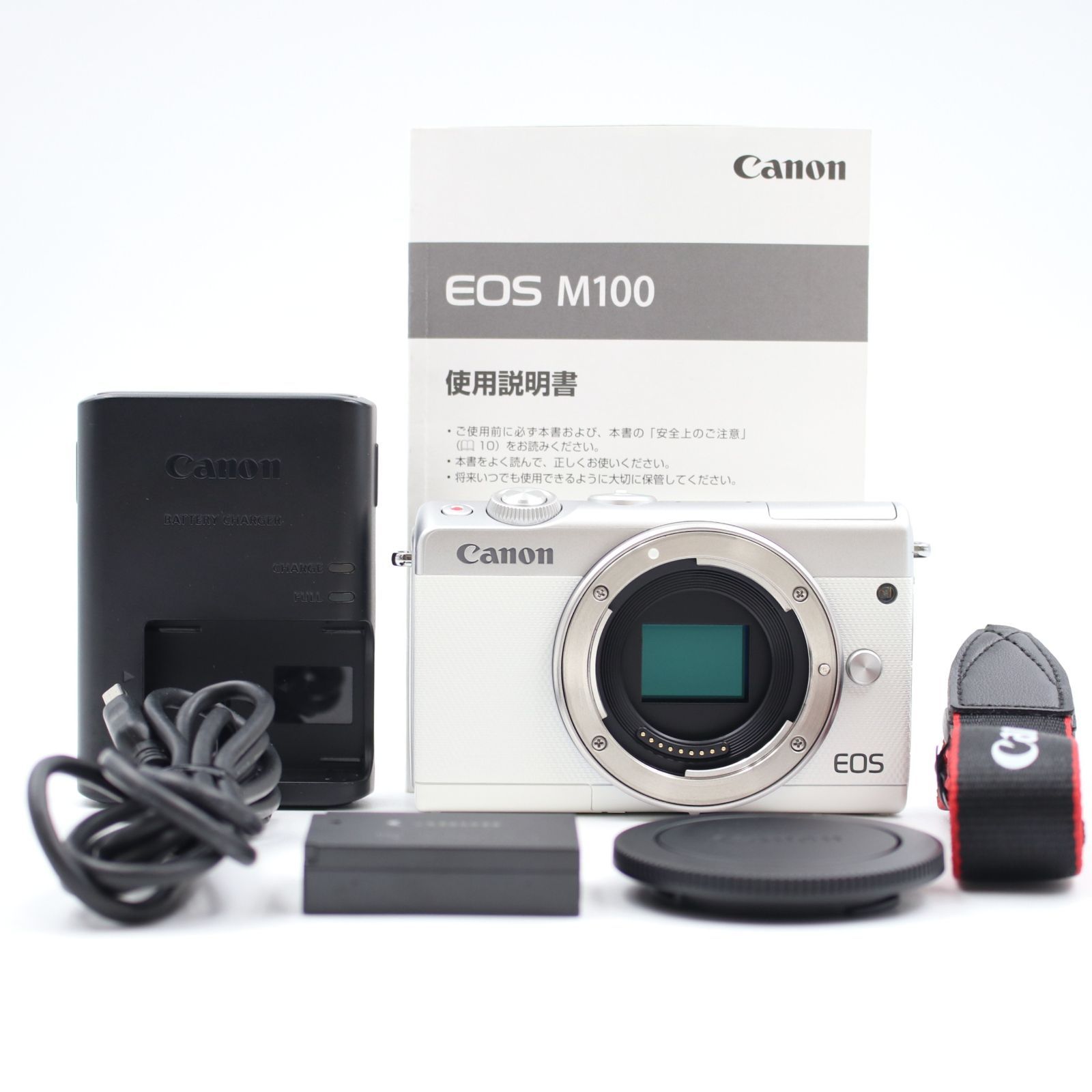 上品 CANON EOS M100 ボディ ホワイト ミラーレス一眼カメラ キヤノン