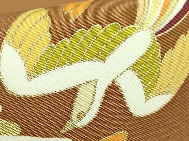 平和屋本店□極上 銀座 志ま亀 塩瀬 九寸開き名古屋帯 鳳凰桐丸文 枇杷  