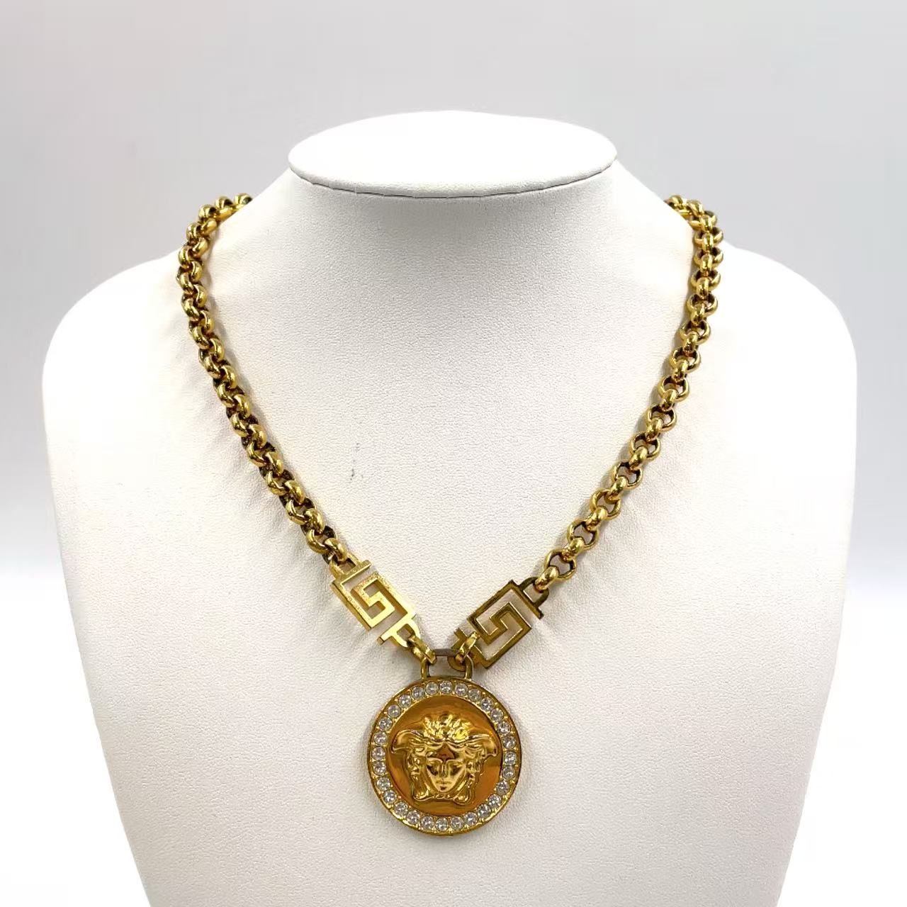 Versace クリスタル ラ メドゥーサ GP×カラーストーン クリア×ゴールド