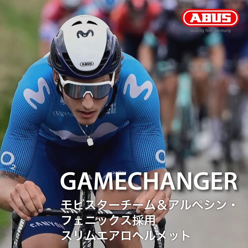 新着商品】ABUS(アブス) モビスターチーム採用モデル!! 自転車エアロヘルメット GAMECHANGER 【日本正規品】 ゲームチェンジャー  JCF公認 - メルカリ