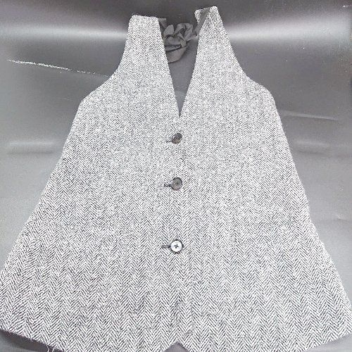 ⊂ 6BEAUTY - YOUTHUNITEDARROWS 斜めストライプ柄 バックリボン ベスト サイズ表記なし グレー ブラック レディース E 1502180066290