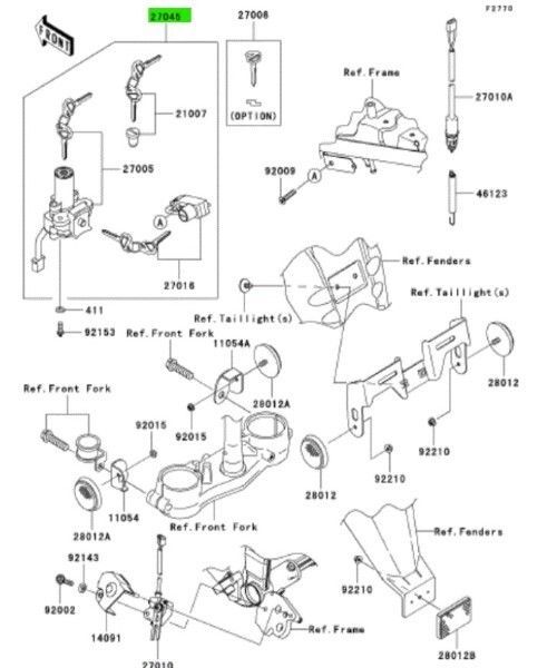 カワサキ D トラッカー 125 スイッチアッシ Switch Ignition