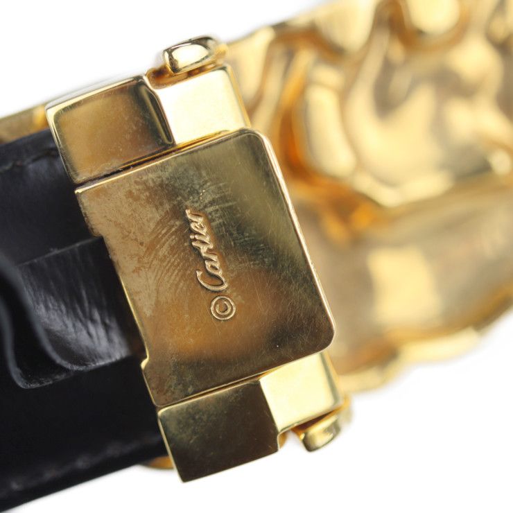【美品】カルティエ　ベルト　バックル　エレファント　象　正規品☆ CARTIER カルティエ ベルト レザー ブラウン ブラック ゴールド