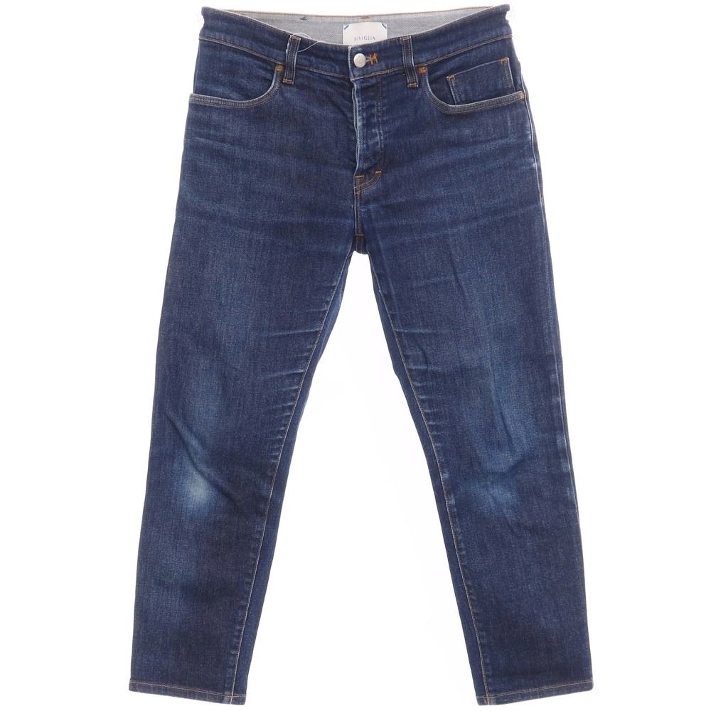 【中古】シビリア SIVIGLIA ストレッチ デニムパンツ ジーンズ ネイビー【サイズ30】【メンズ】