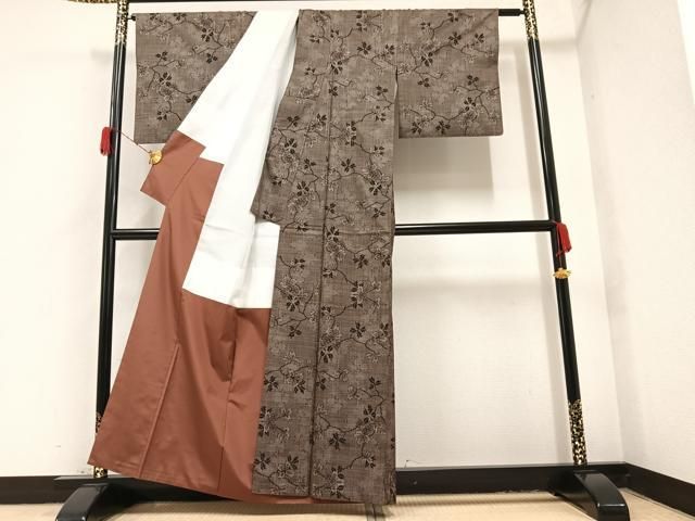 平和屋着物○本場大島紬 古代染色純泥染め 一元7マルキ 手織り 盛商  