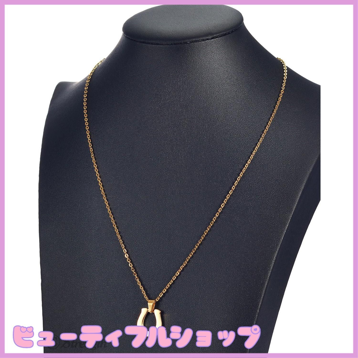 【特価】[Strength] ステンレス 製 ホースシュー ペア ネックレス セット ジュエリー ボックス 入り (A1398) 馬蹄 ペアネックレス メンズ レディース サージカルステンレス 316L