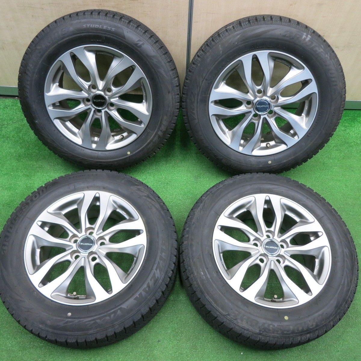 195/65R15 15インチアルミスタッドレスホイールセット 6J +53 PCD