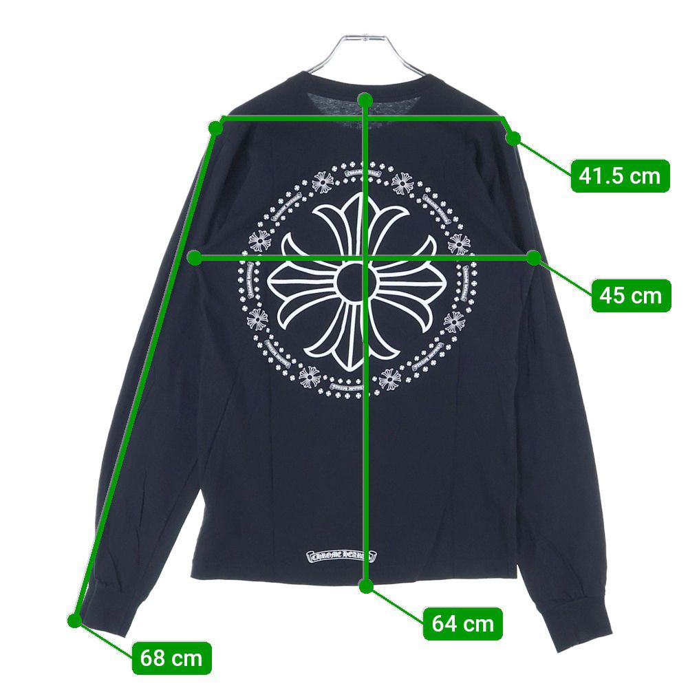 100%本物保証! CHROME HEARTS クロムハーツ CH PLS L S CHプラス 両面プリント ロングスリーブ 長袖Tシャツ ブラック 喜ばしい