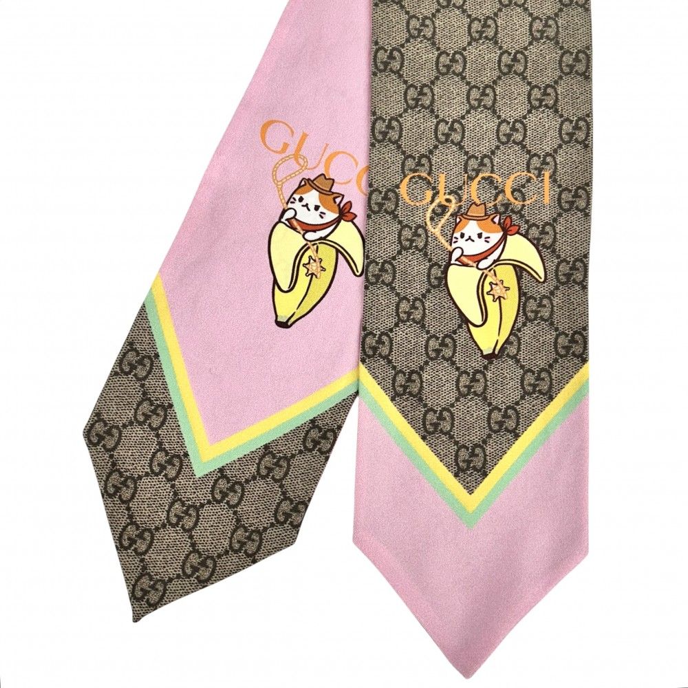 GUCCIばなにゃ限定コラボスカーフ 長さ86cm 幅10cm GUCCIばなにゃ限定コラボスカーフ 長さ86cm幅10cm