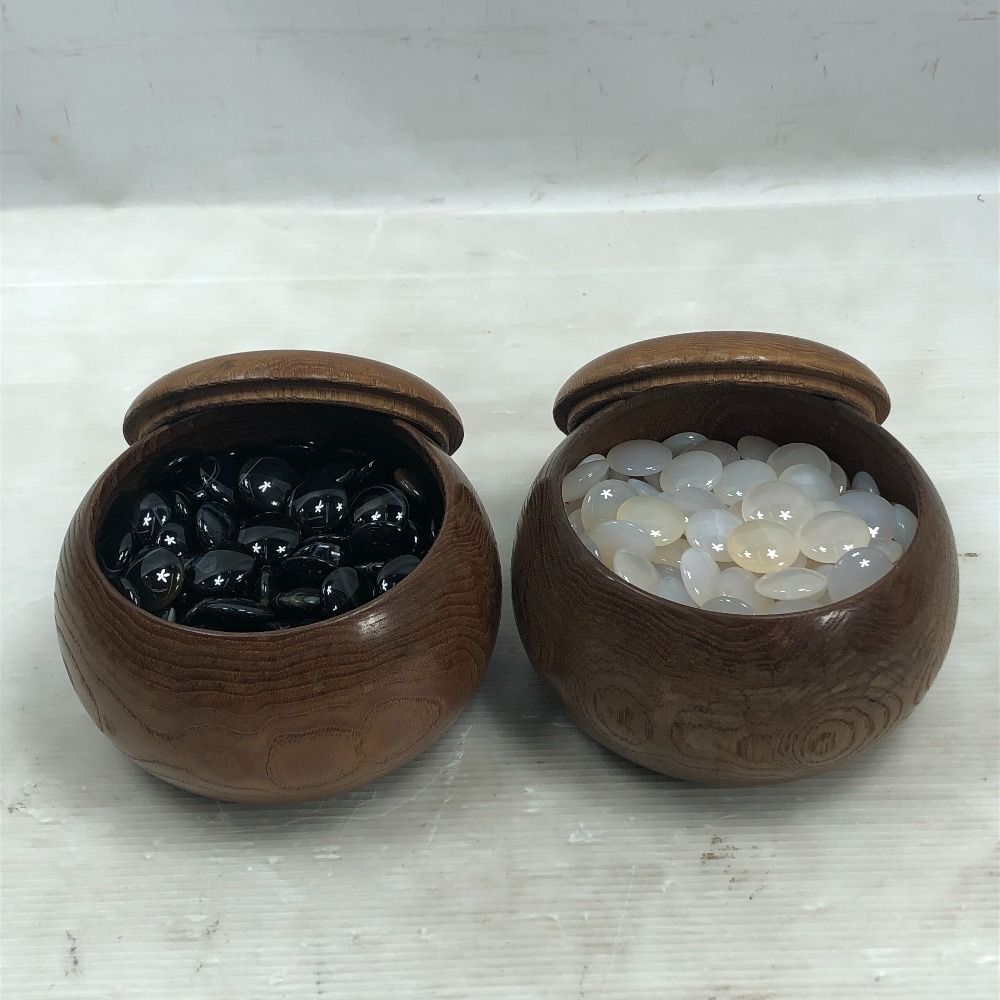 ΣΣ 囲碁 碁石 メノウ 瑪瑙碁石 碁笥 セット - メルカリ