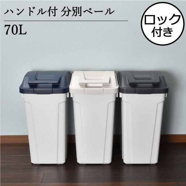 70L アスベル ゴミ箱 ハンドル付分別ペール ふた付き 屋外 分別 大容量 価格 ゴミ箱 ごみ箱 ハンドル付分別ペール アスベル株式会社 シンプル 70リットル ごみ箱 インテリア雑貨・ゴミ箱