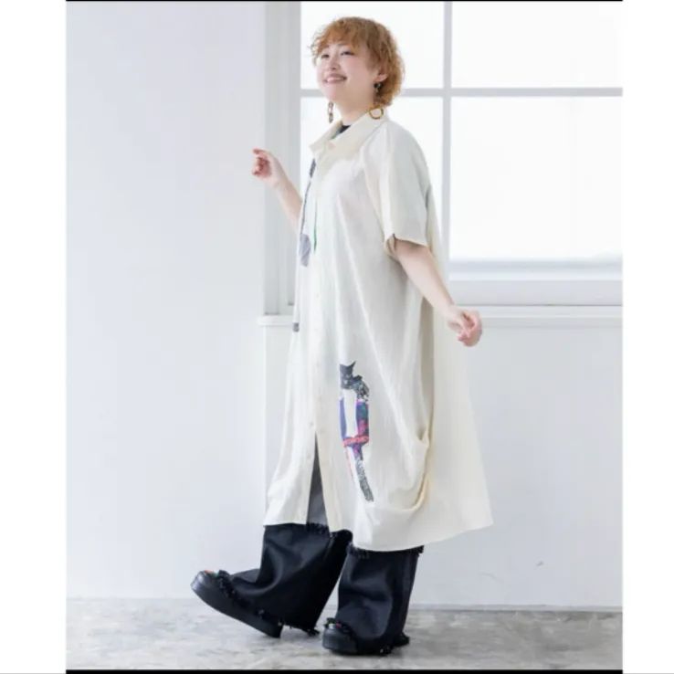 SCRロゴアップリケシャツワンピース