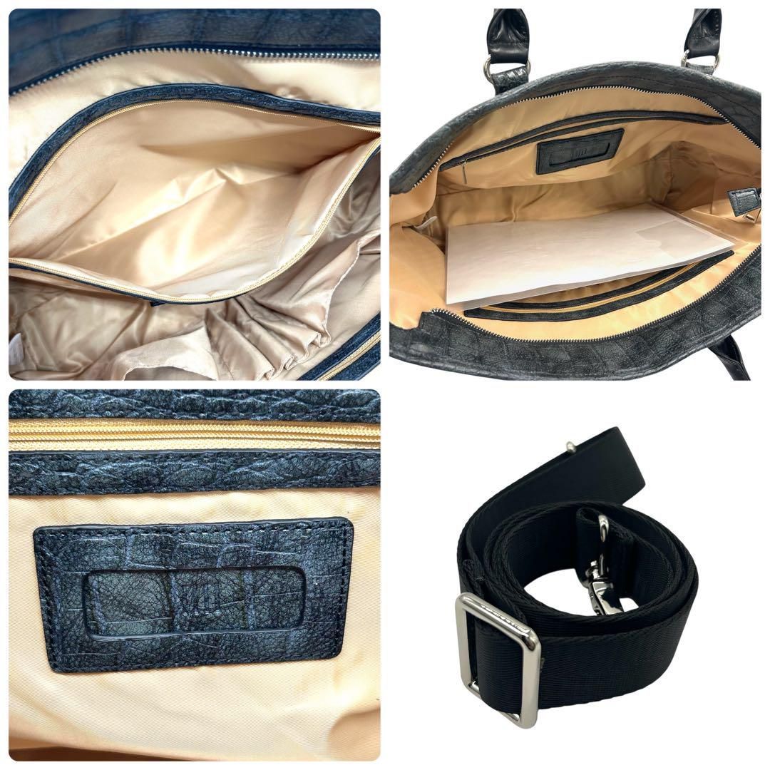 良品 1310 スーツセレクト トートバッグ 2way クロコ型押し ネイビー 良品 1310 スーツセレクト トートバッグ 2way クロコ型押し