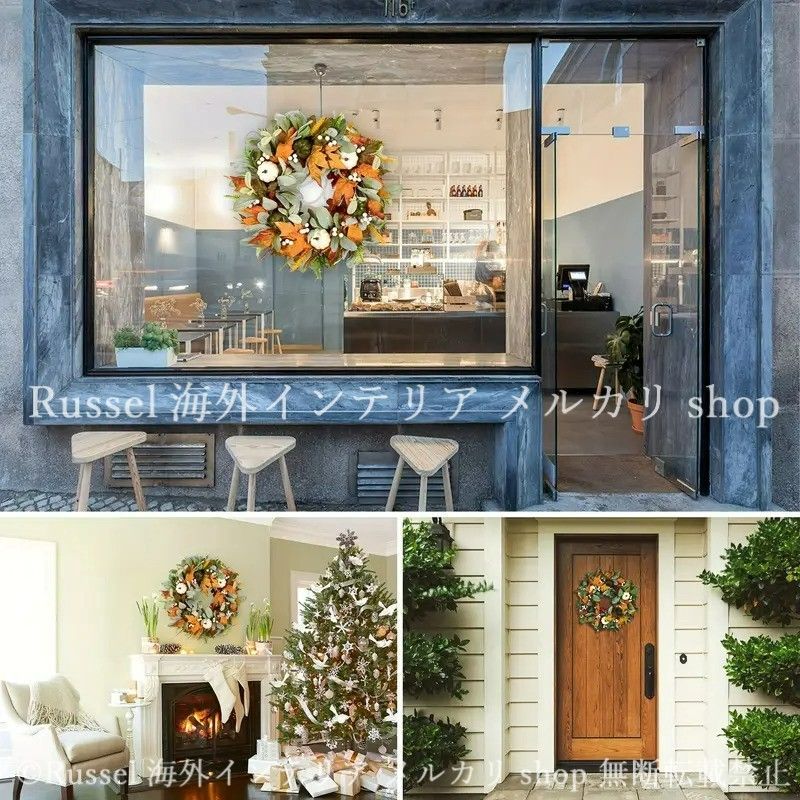 コストパフォーマンスの良い ガーデンオブジェ カボチャ リース 秋 オレンジ グリーン ドア 庭 ドア飾り ガーデンオーナメント ガーデニング 雑貨 ガーデン雑貨 ガーデンインテリア ガーデン インテリア 庭の装飾 お洒落 おしゃれ 4-7