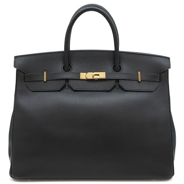 エルメス HERMES ハンドバッグ バーキン40 アルデンヌ ブラック ゴールド金具 黒  C刻印 【保存袋】【中古】