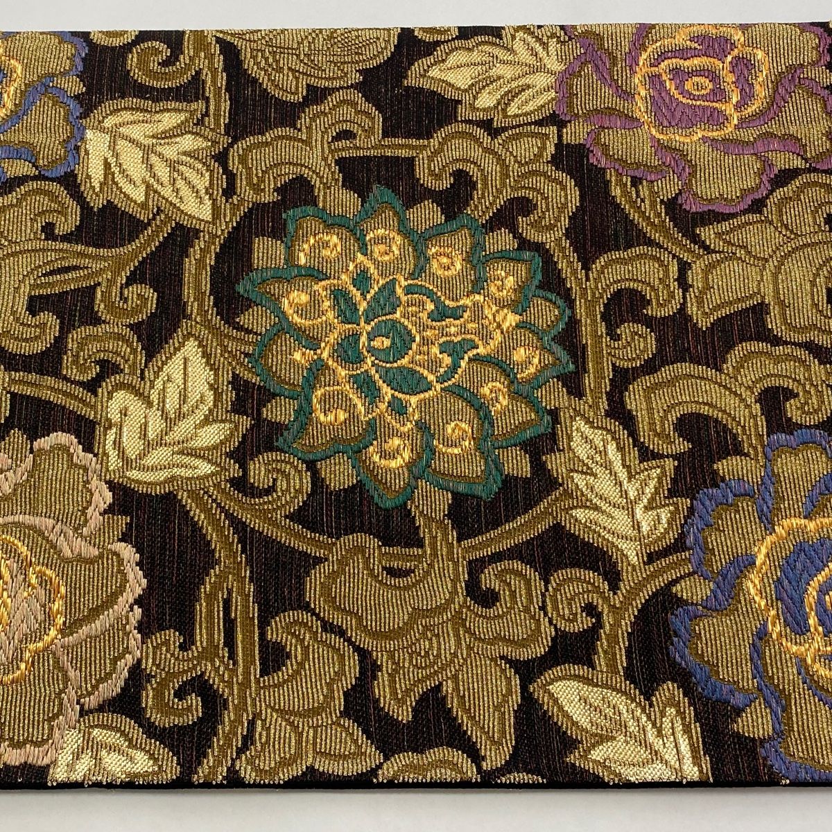 袋帯 美品 逸品 花井幸子 落款 金華山織 花唐草 金糸 ラメ糸 焦