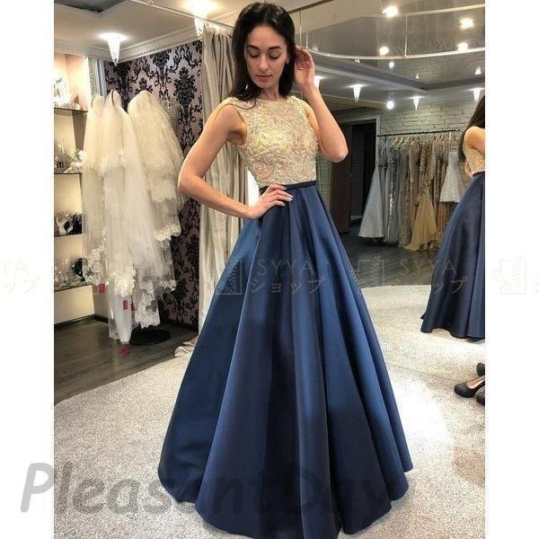 ノースリーブワンピースロング丈ウェディングドレス結婚式二次会パーティードレスイブニングドレス演奏会カラオケ大会ステ