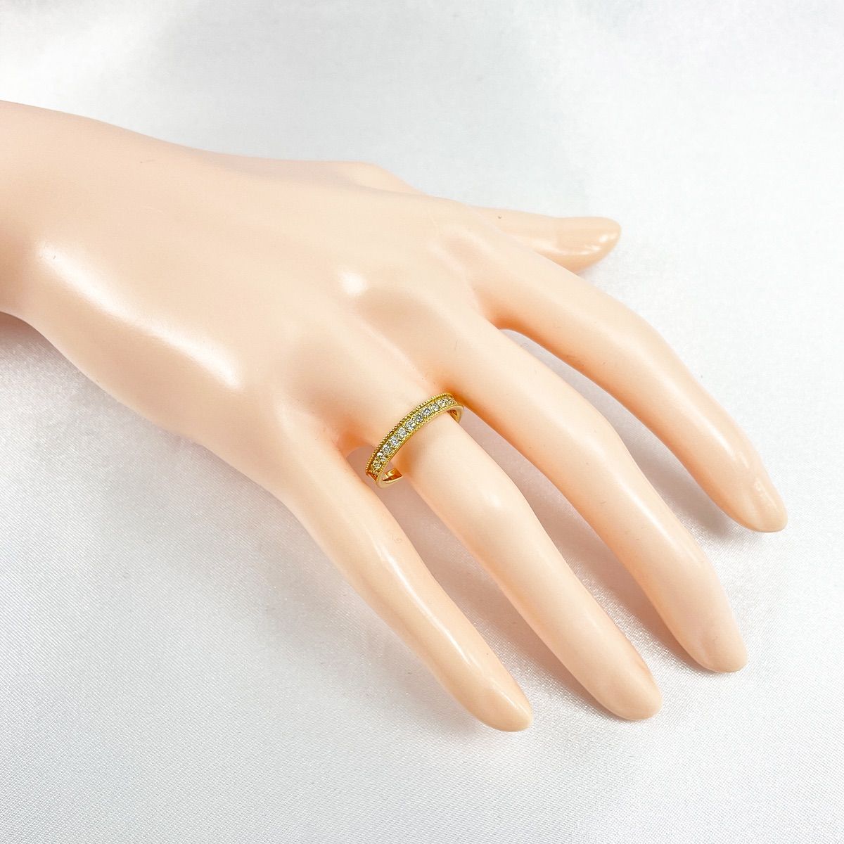 K18 天然ダイヤモンド 0.26ct ハーフエタニティリング - メルカリ
