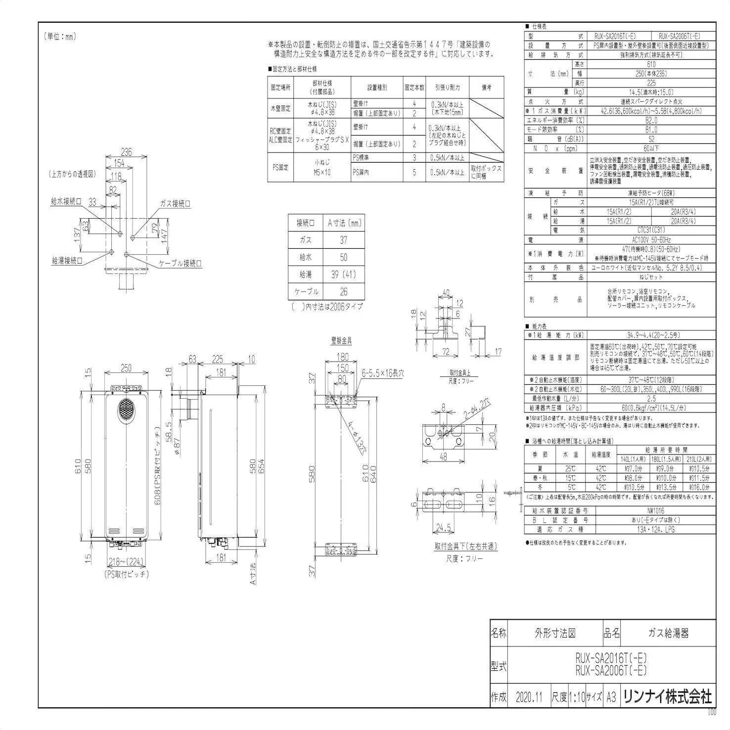 在庫処分セール中！】【新品・未開封品！】リンナイ ガス給湯器 RUX-SA2016T-E 都市ガス用 AOBI SHOP メルカリ