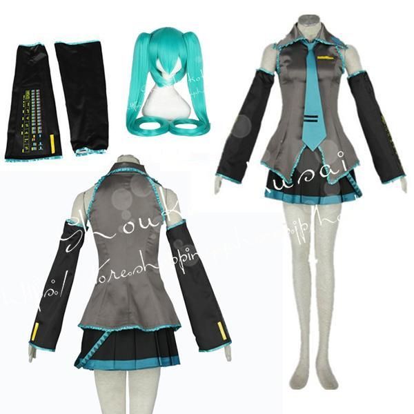 子供用大人用 VOCALOID ボーカロイドシリーズ 風 初音ミク1代 コスプレ衣装ウィッグcos靴 変装 仮装 コスチューム 撮影 祭り
