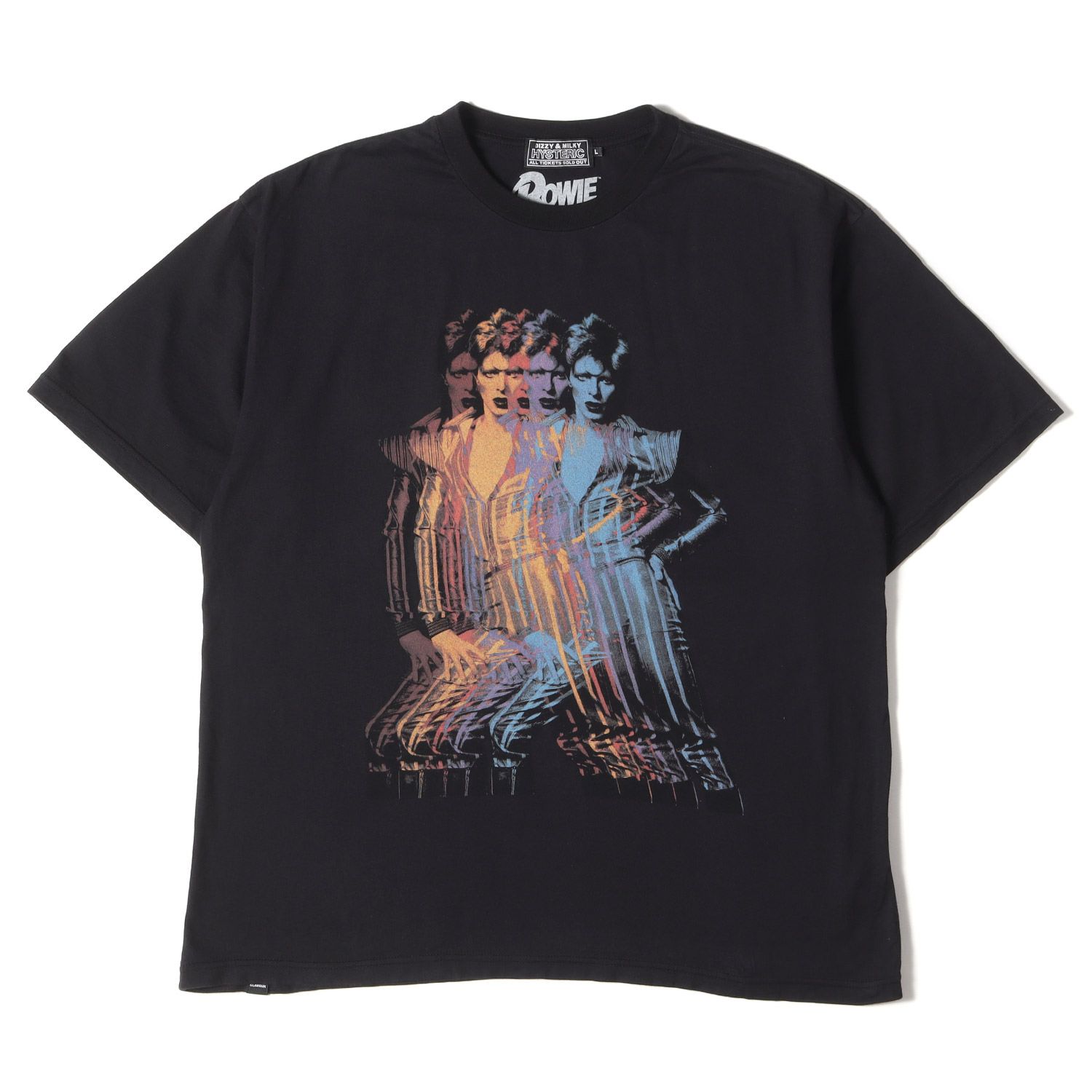 美品 HYSTERIC GLAMOUR ヒステリックグラマー Tシャツ サイズ:L 23SS DAVID BOWIE M.D.D.2 クルーネック  Tシャツ フォト グラフィック ブラック 日本製 トップス カットソー 半袖【メンズ】 - メルカリ