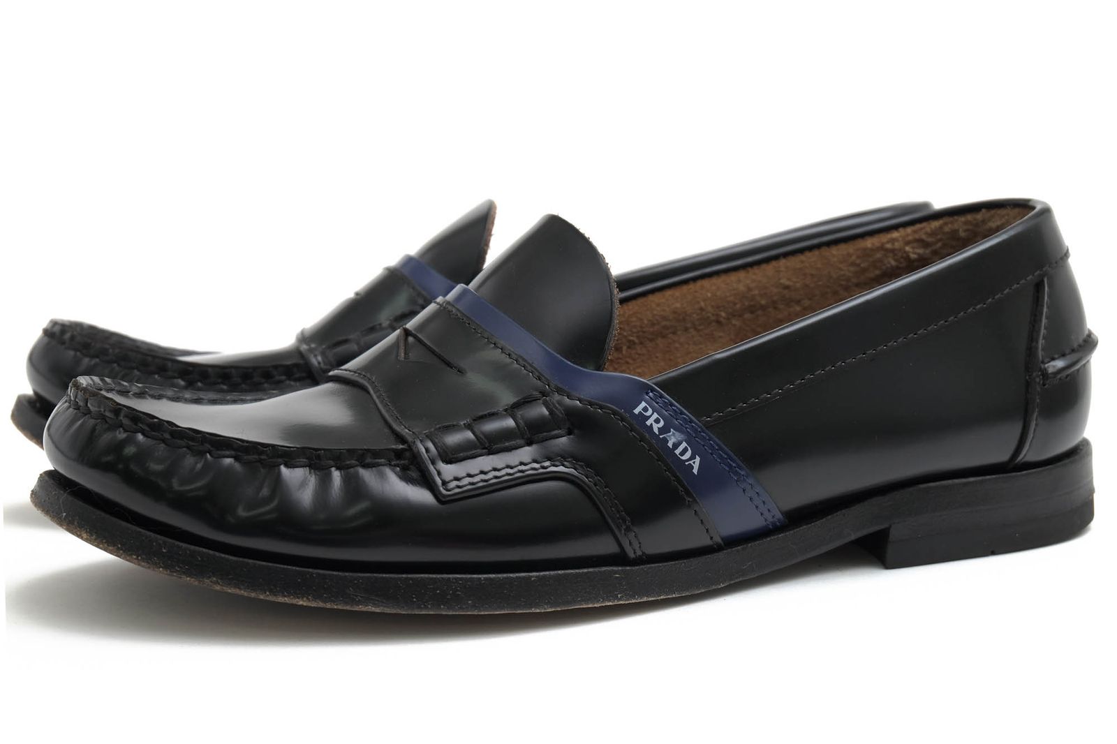 プラダ／PRADA コインローファー ペニーローファー シューズ 靴 メンズ 男性 男性用レザー 革 本革 ブラック 黒  2DG100 SPAZZOLATO BICO