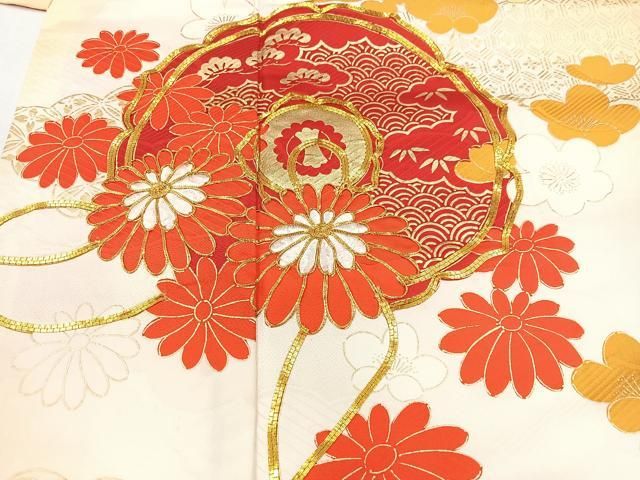 平和屋着物□豪華振袖 駒刺繍 鏡裏花文 暈し染め 金彩 正絹 逸品