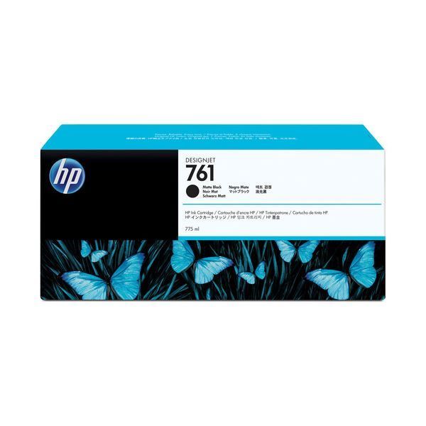 (まとめ) HP761 インクカートリッジ マットブラック 775ml 顔料系 