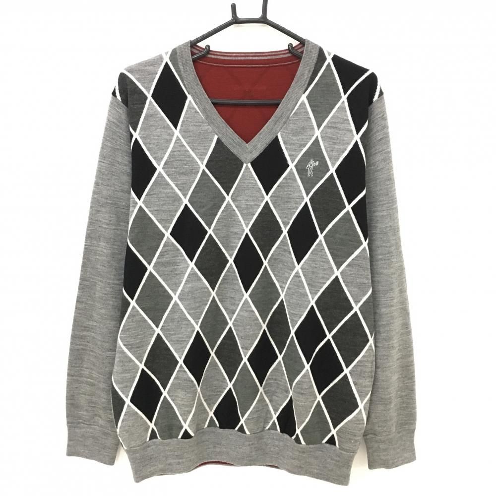 サイズ：L DESCENTE GOLF デサントゴルフ ジップジャケット グレー系