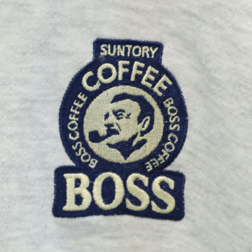 サントリー 缶コーヒー ボス 長袖 ハーフジップ スウェット ライトグレー SUNTORY BOSS 裏起毛 メンズ - メルカリ