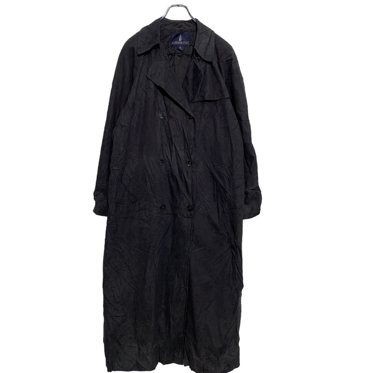 LONDON FOG 黒 トレンチコート LONG 古着　アメカジ LONDON FOG トレンチコート 8 M～ ブラック ロンドンフォグ ロング