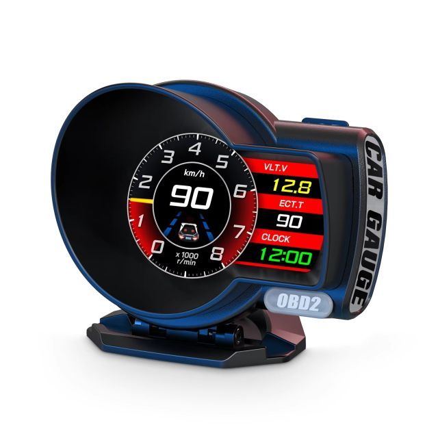 マルチメーター ヘッドアップディスプレイHUD OBD2速度計 GPS多機能追加メーター スピードメーター|タコメーター|水温|電圧|燃費＆故障診断
