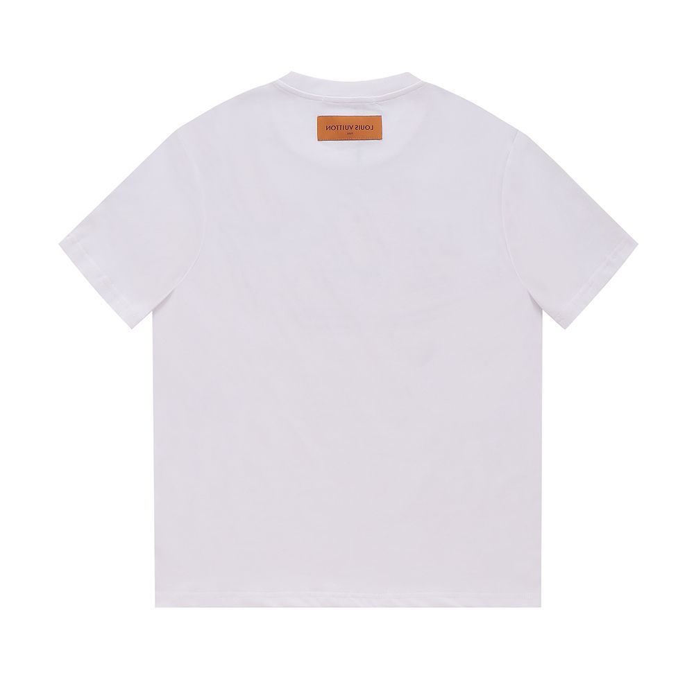【シンプルでお洒落♪】LOUIS VUITTON★Tシャツ 今日特価】Louis Vuitton V シリーズ 刺繍 カップル T シャツ