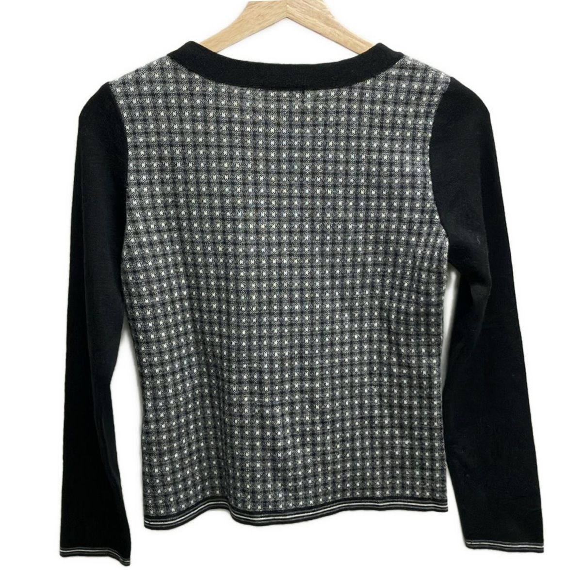 Courreges - COURREGES(クレージュ) 長袖セーター サイズ38 M レディース - 黒×グレー×ライトグレー リボン Courreges - COURREGES(クレージュ) 長袖セーター サイズ38 M