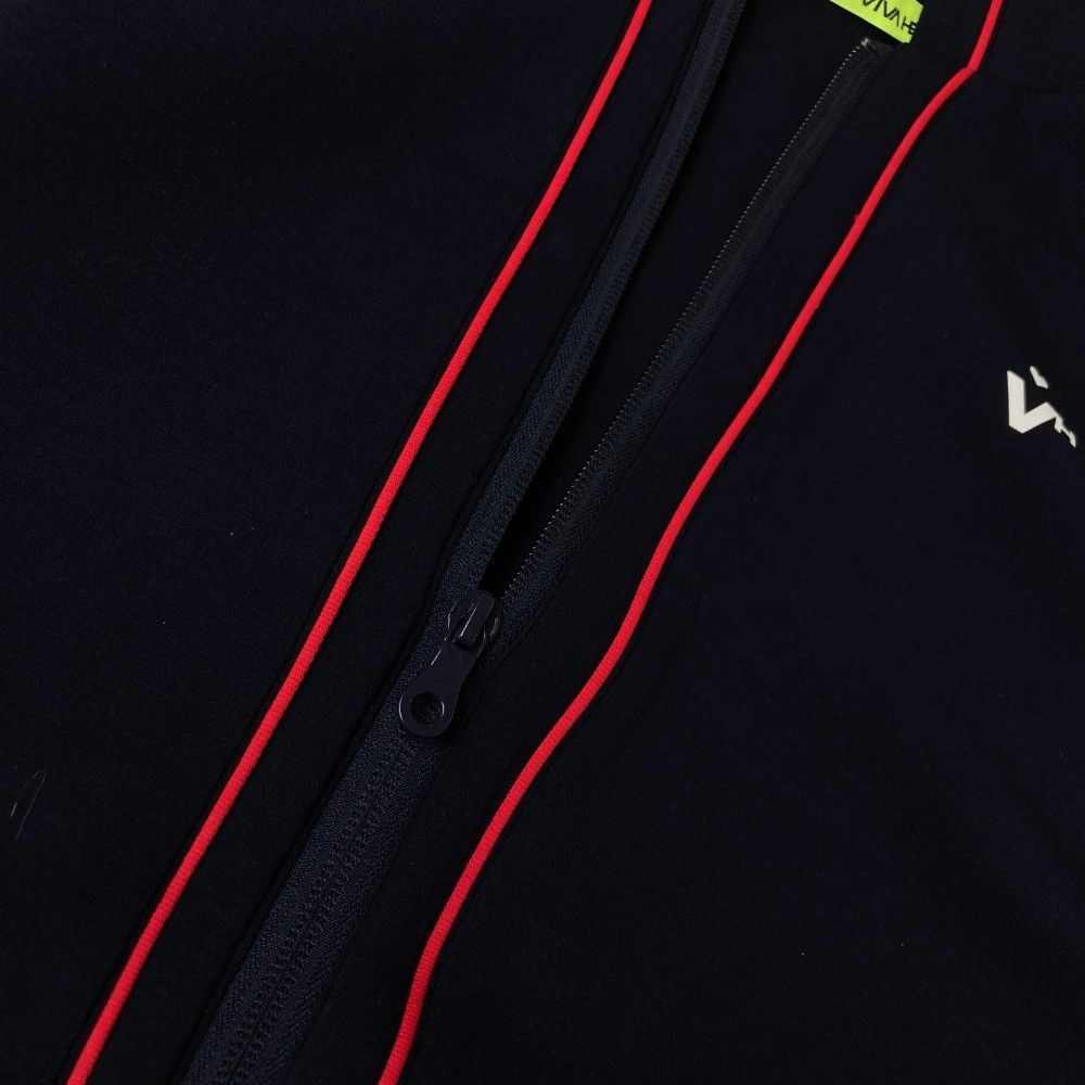 サイズ：40 VIVA HEART ビバハート フード付 ジップベスト ネイビー系