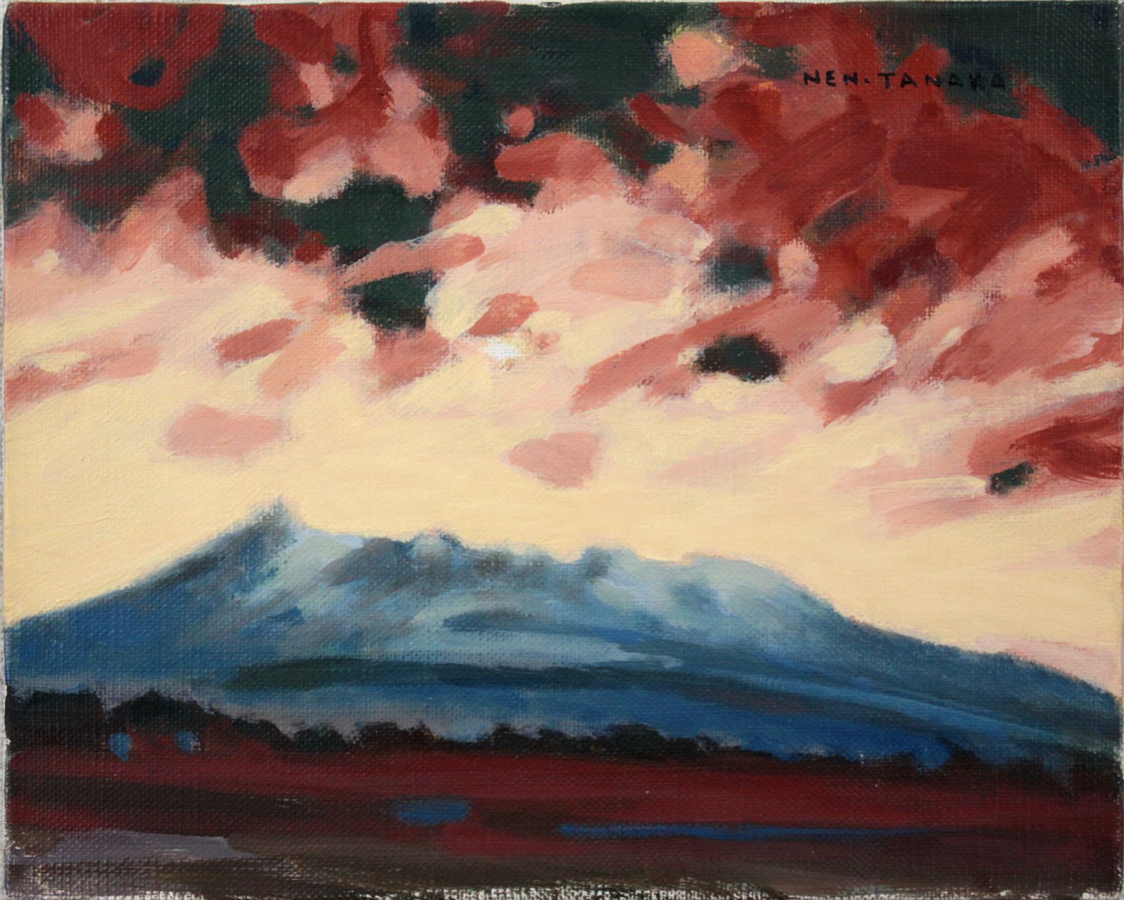 田中 稔『駒ヶ岳夕景』油彩画【真作保証】 絵画 www.krzysztofbialy.com