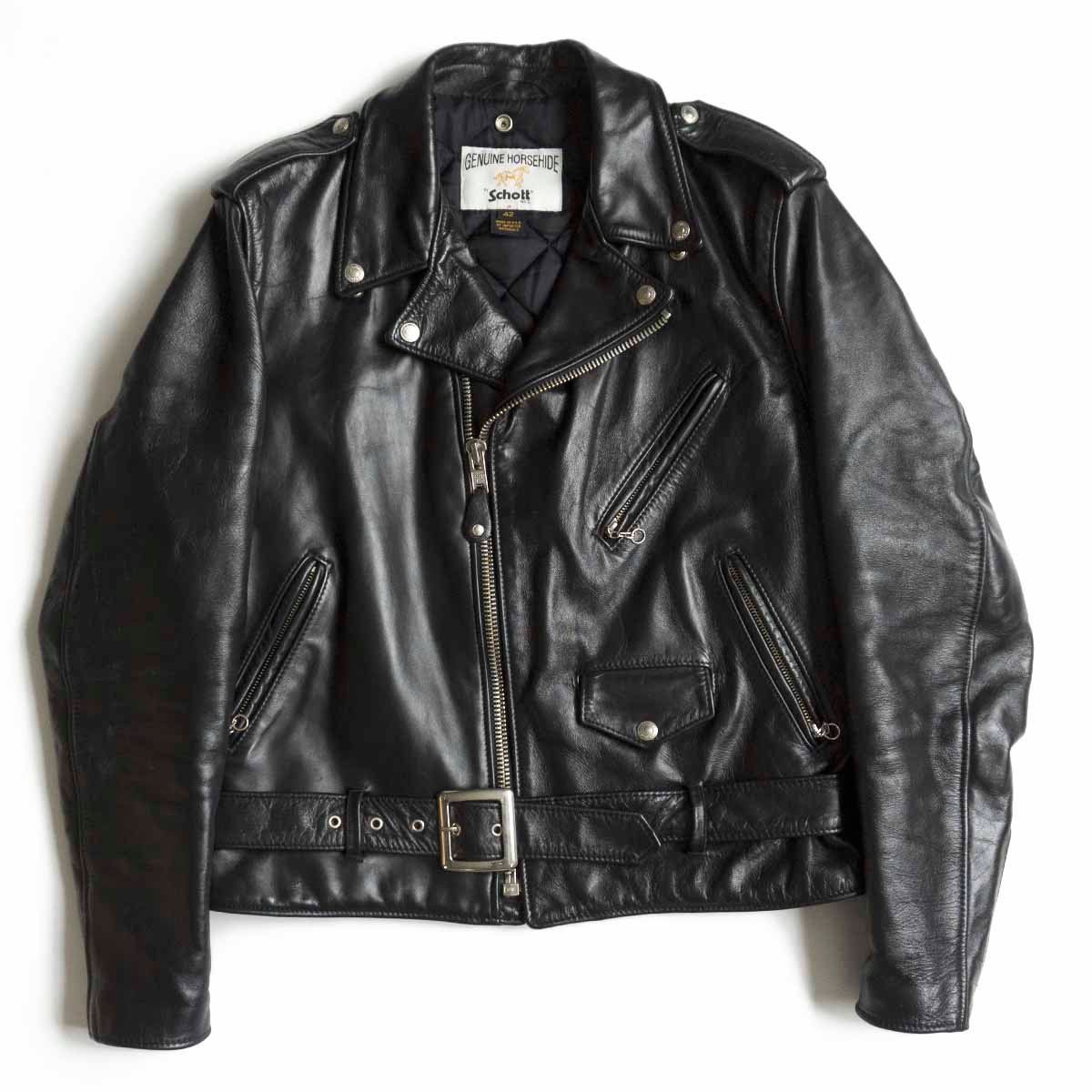 美品】SCHOTT【618HH/ダブルライダース ジャケット】42 レザー