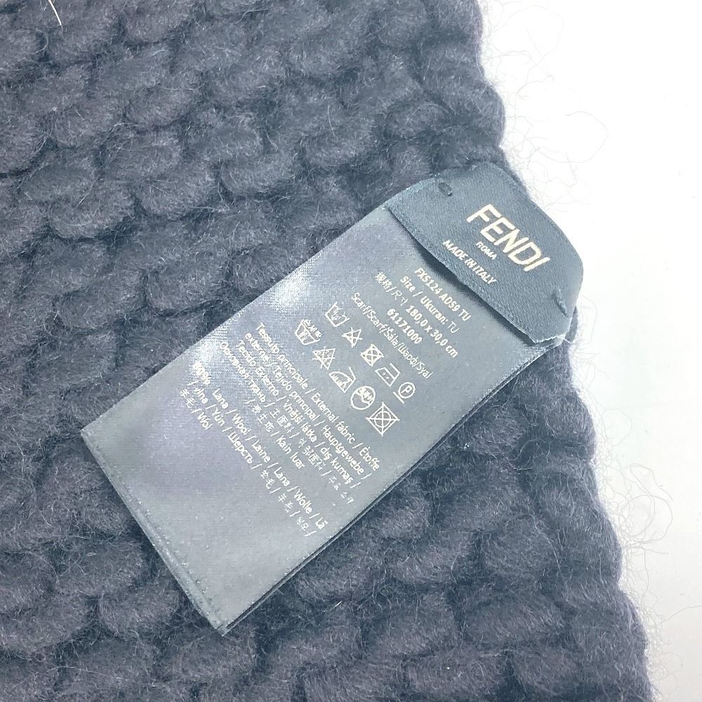【新品 未使用級】タグ付き FENDI フェンディ ウール マフラー FENDI フェンディ マフラー ロゴ FXS124 ウール ブラック - メルカリ