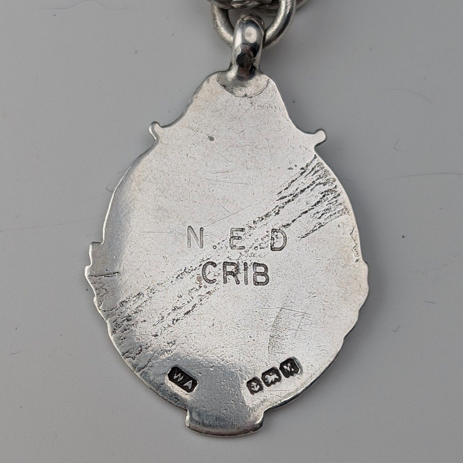 1911年 英国アンティーク 純銀製ダブルアルバートチェーン 40g 純銀メダルフォブ IMPECCABLEHEALTHCARESERVICES_COM