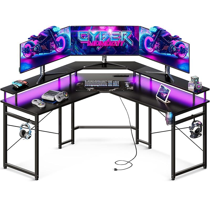 ODK ゲーミングデスク L字 パソコンデスク l字デスク デスク 机 幅129