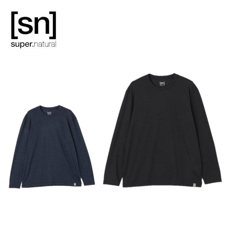 25秋冬 エスエヌ スーパーナチュラル sn super.natural メンズ JP 140 エブリディ ロングスリーブ Tシャツ snuj10126 トップス ロンT メリノウール ヨガ ピラティス フィットネス
