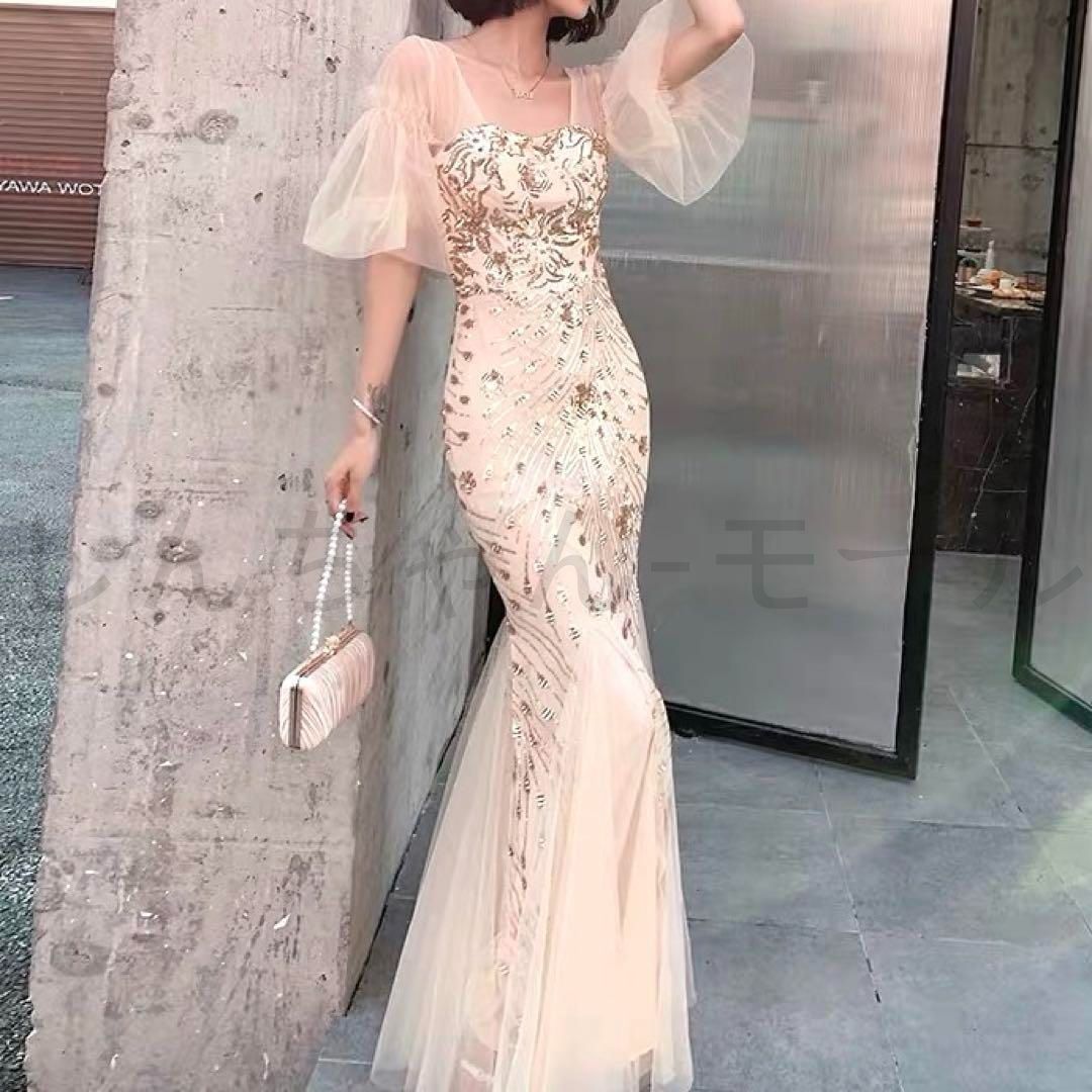 シフォン マーメイドイブニングドレス