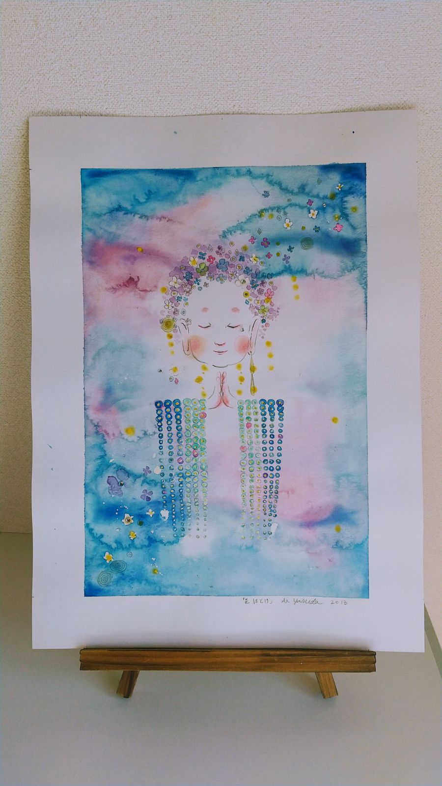 タイトル「花仏」 水彩画 原画