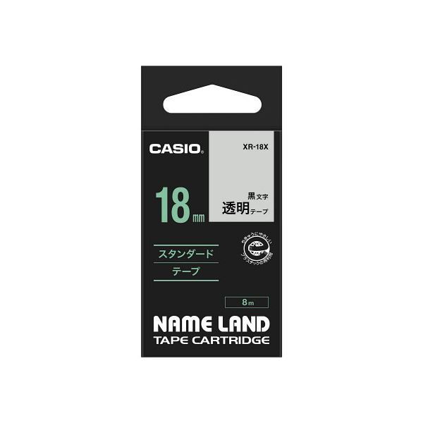 カシオ計算機 ネームランドテープ18mm 透明 XR-18XX5