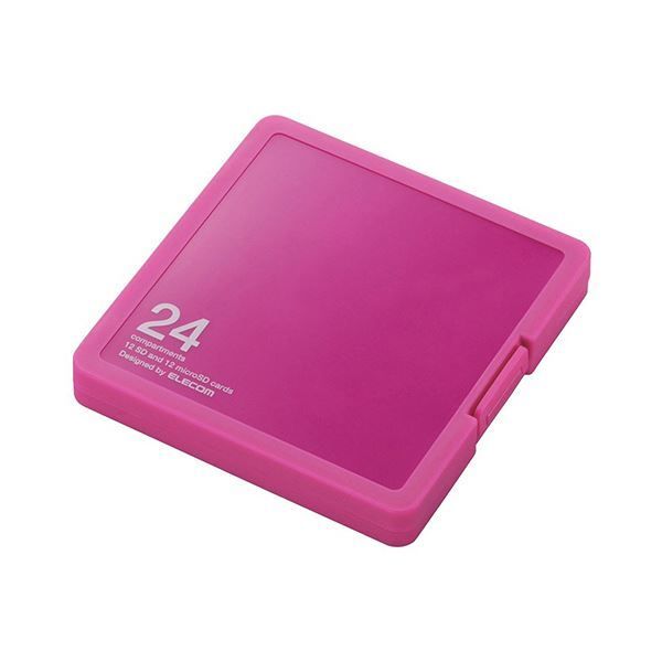（まとめ） エレコムSD／microSD用メモリカードケース プラスチックタイプ ピンク インデックス台紙付 CMC-SDCPP24PN1個 
