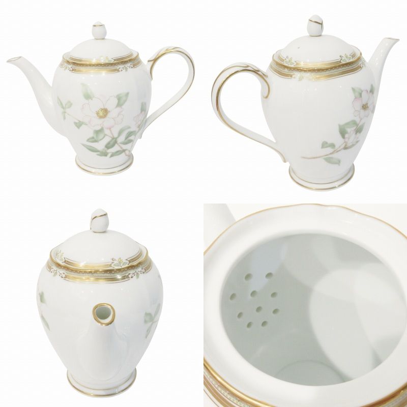 ノリタケ Noritake ガラ コンテッサ ティーセット カップ＆ソーサー 3客 皿 ティーポット シュガーポット ミルクピッチャー 花柄 0112  - メルカリ