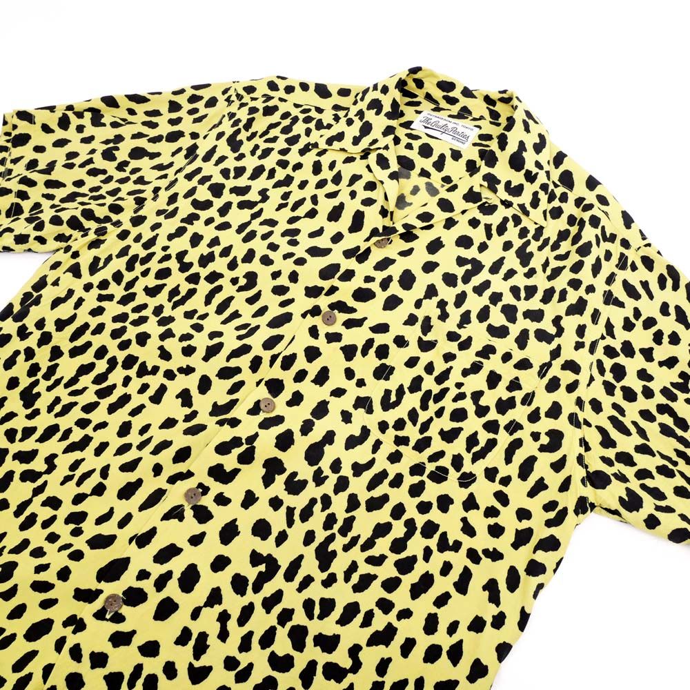 名東】ワコマリア アロハシャツ ヒョウ柄 半袖 ボタンシャツ Sサイズ