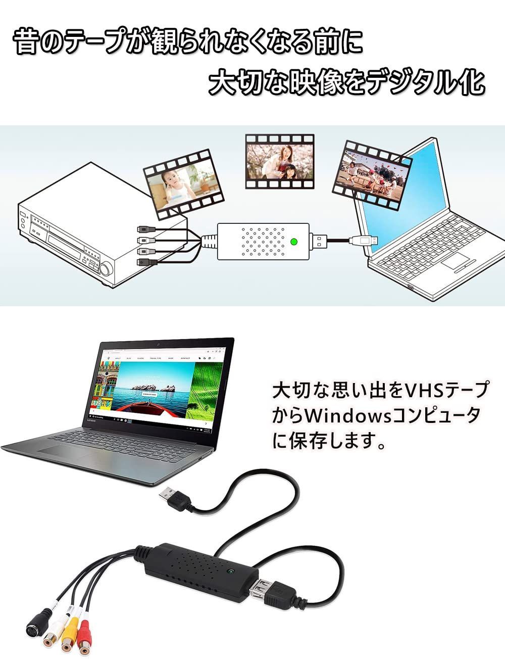 USB2.0 ビデオキャプチャー パソコン取り込み  Mac対応